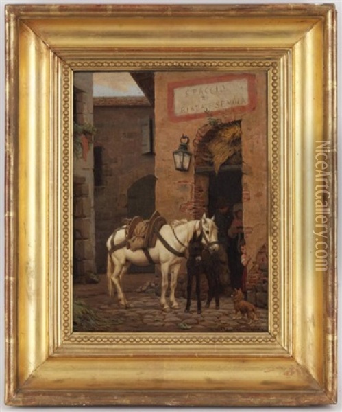 Le Vendeur De Son Et D'avoine Oil Painting - Evert Louis van Muyden