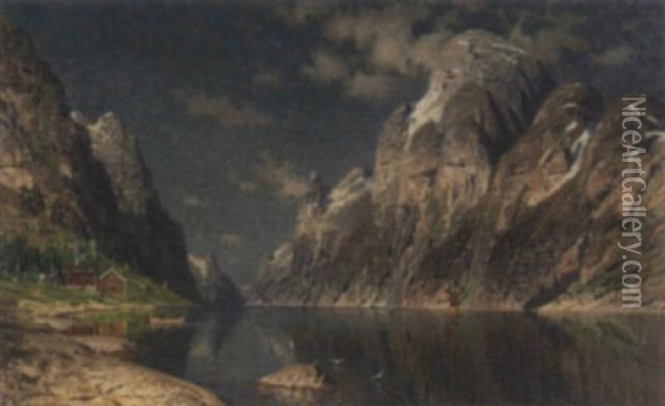 Fjord Im Sommer Oil Painting - Adelsteen Normann