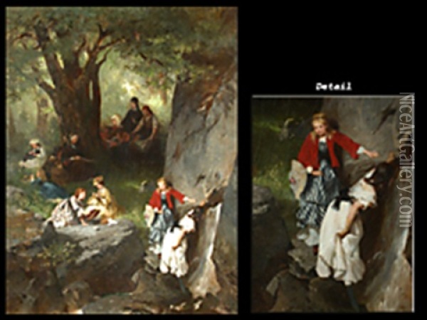 Ein Ausflug In Den Wald Oil Painting - Wilhelm Marc