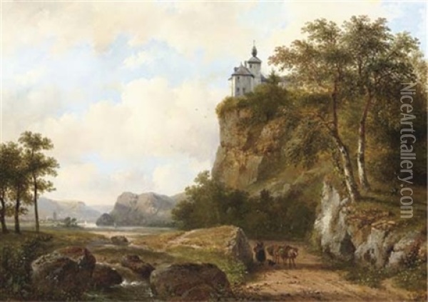 A Mountainous Landscape In Summer Oil Painting - Pieter Caspar Christ