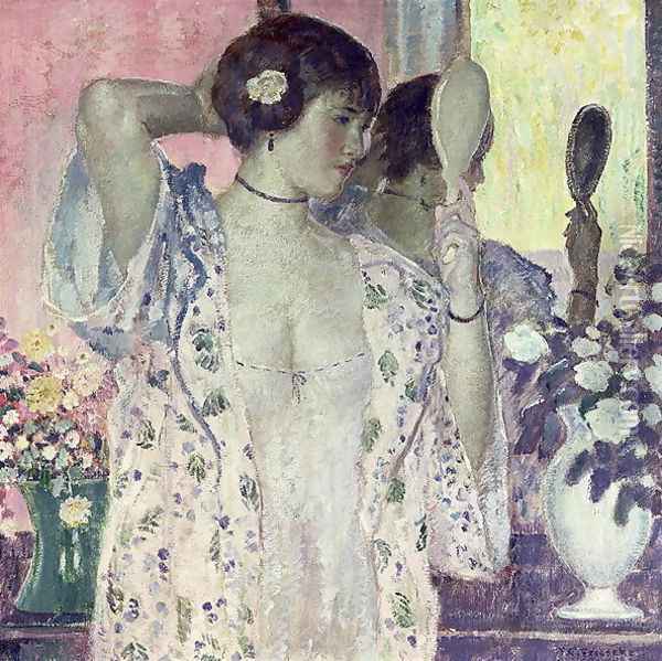 The Hand Mirror Oil Painting - Frederick Carl Frieseke