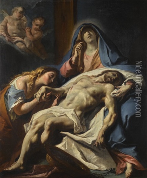 The Lamentation Oil Painting - Carlo Innocenzo Carlone