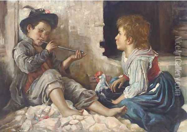A sweet melody Oil Painting - Italian School