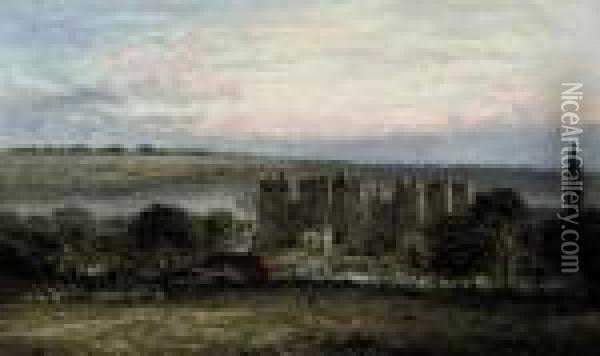 Bodiam Castle From The Hill, Sussex Oil Painting - Benjamin Williams Leader