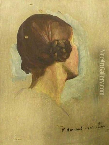 Suiveur De F. Hodler, Jeune Femme En Chignon Oil Painting - Daniel Burnand