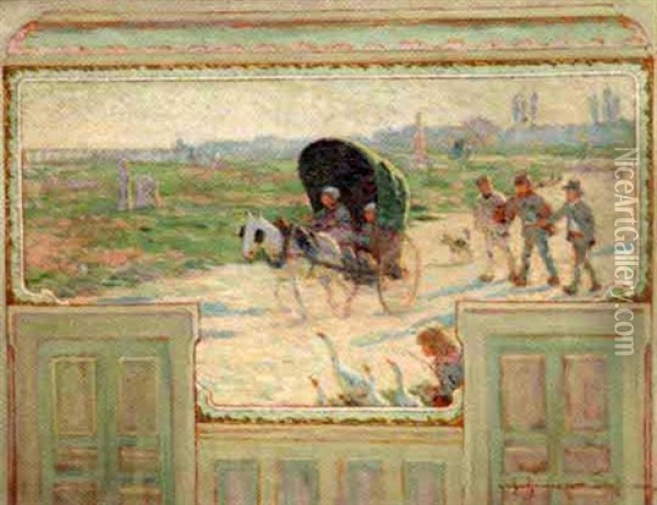 La Carriole Au Toit Vert, Paysage De Meudon Oil Painting - Claude Emile Schuffenecker