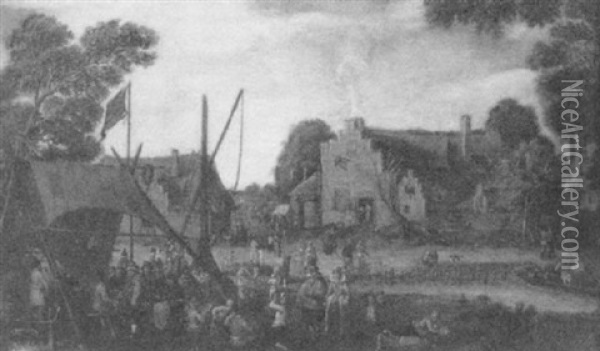 Vergnugungen Auf Dem Dorfplatz Oil Painting - Jan Brueghel the Elder