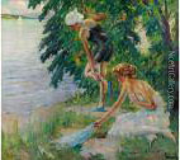 Hochsommer Am Starnberger See Oil Painting - Edward Alfred Cucuel