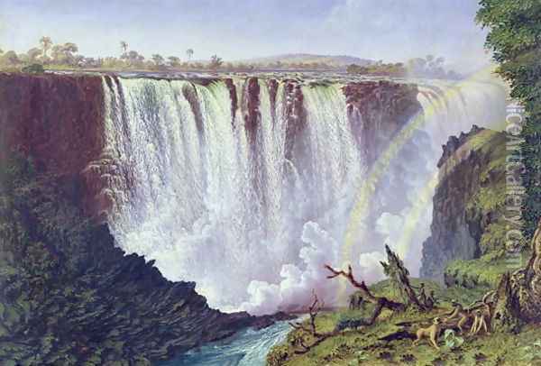The Great Western Fall, Victoria Falls 1862 Oil Painting - Thomas Baines