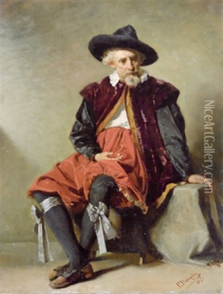 Sitzender Mann Oil Painting - Franz Rumpler