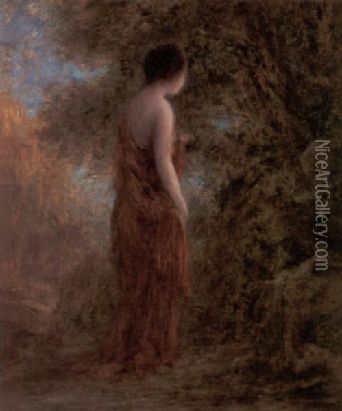 Standing Woman In A Forest Clearing Oil Painting - Henri Fantin-Latour
