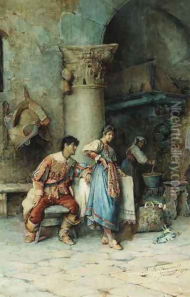 The suitor Oil Painting - Publio Tommasi