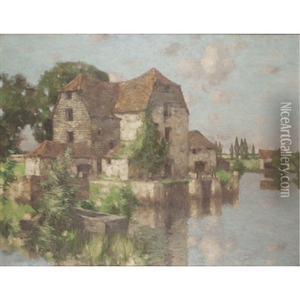 An Old English Mill Oil Painting - David Gauld