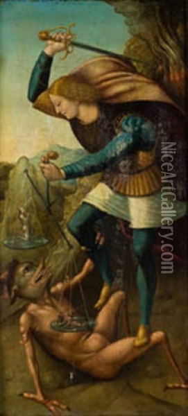 San Miguel Arcangel Oil Painting - Nicolas Borras