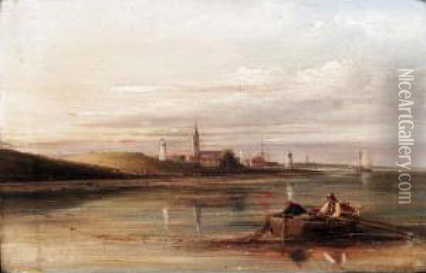 View Of Harwich Oil Painting - William Collins