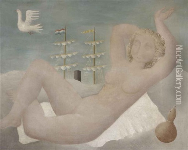 Reclining Nude Oil Painting - Tinus van Doorn