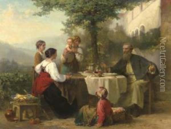 Il Pasto Del Viandante Oil Painting - Karel Frans Philippeau
