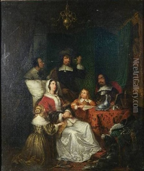 Interior Scene Oil Painting - Frans van Mieris the Elder