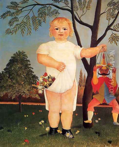 Child with Puppet Oil Painting - Henri Julien Rousseau