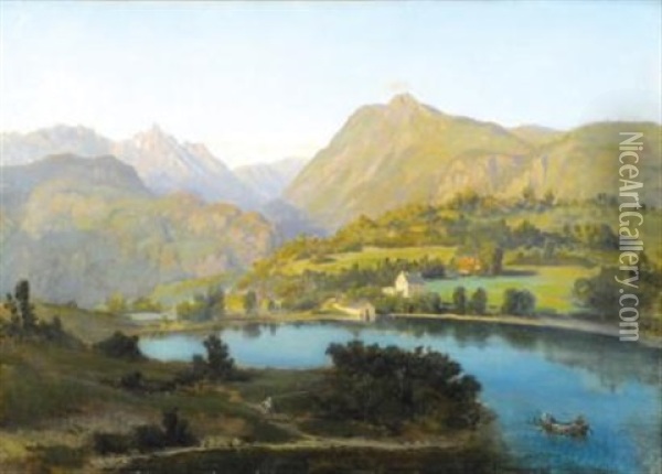 Lac De Laffray Oil Painting - Jean-Alexis Achard