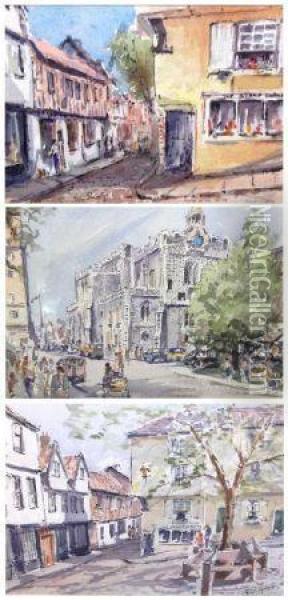 Norwich Street Scenes Oil Painting - John Farquharson