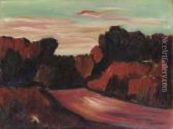 Dune Road -- Sundown October Oil Painting - Marsden Hartley