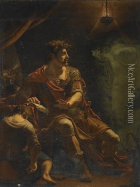 Brutus Disturbed By The Ghost Of Caesar (from Shakespeare's Julius Caesar, Act Iv, Scene Iii) Oil Painting - Henry Tresham