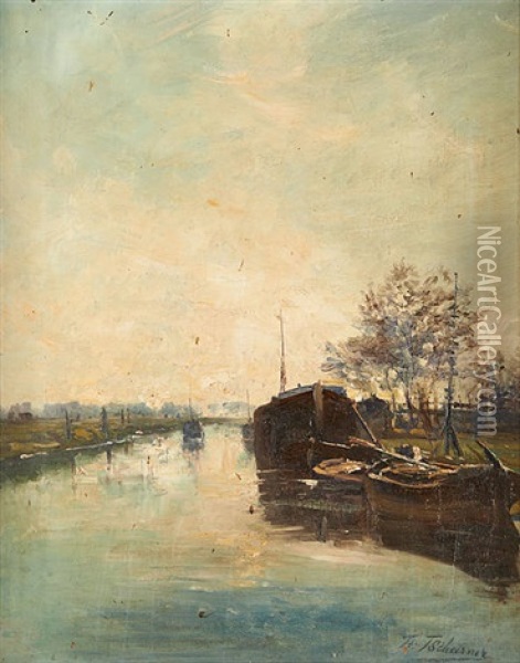 Canal Ensoleille Oil Painting - Theodore Antoine Tscharner