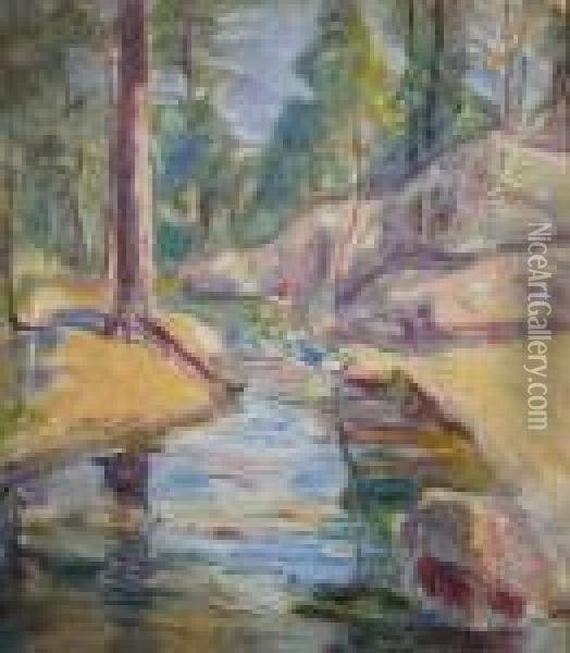Trickling Brook Oil Painting - George Gardner Symons