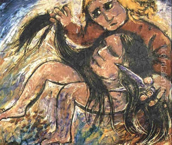 Samson And Delilah Oil Painting - Arthur Merric Boyd