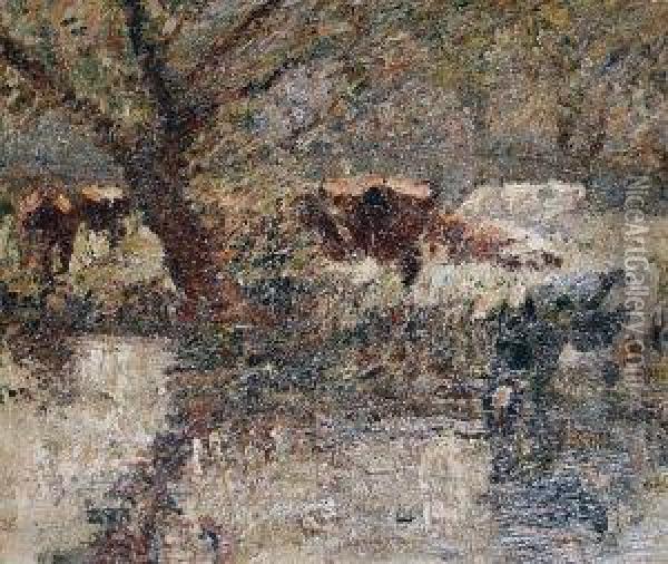 Cattle In A Meadow Oil Painting - Harry Filder