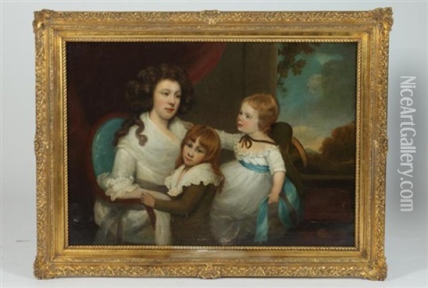 Mother With Children Oil Painting - Thomas Hudson
