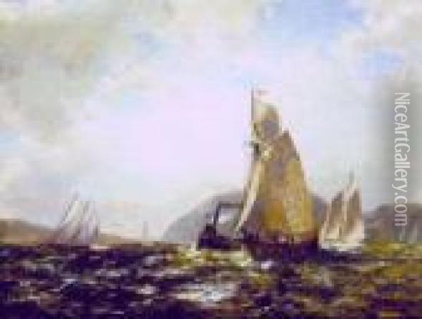 Shipping On The Hudson At West Point Oil Painting - George Herbert McCord