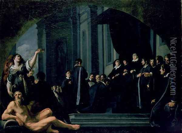 The Senators of Florence Swearing Allegiance to the Grand Duke of Tuscany Oil Painting - Justus Sustermans