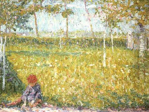 Child at Play Oil Painting - John Peter Russell