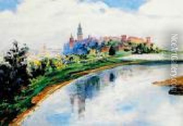 Wawel Oil Painting - Stanislaw Ignacy Fabijanski Poraj