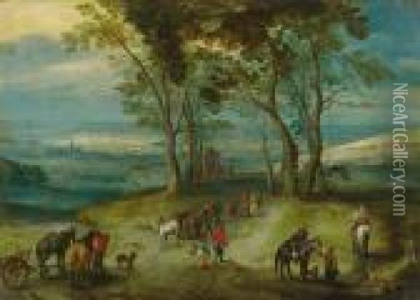 Landstrasse Mitkapelle Oil Painting - Jan Brueghel the Younger