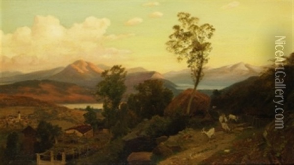 Landschaft Bei Lugano Oil Painting - Johann Valentin Ruths