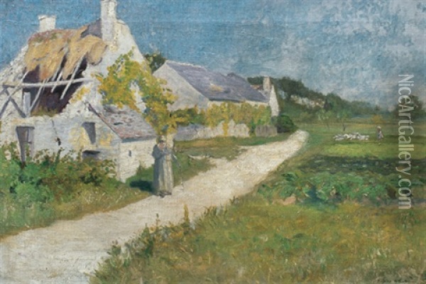 Country Farm, Normandy Oil Painting - Maurice Galbraith Cullen