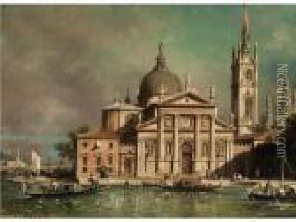Ansicht Der Kirche San Giorgio Maggiore Auf Der Laguneninsel In Venedig Oil Painting - Francesco Zanin