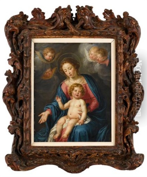 Virgin And Child Oil Painting - Peter Van Lint