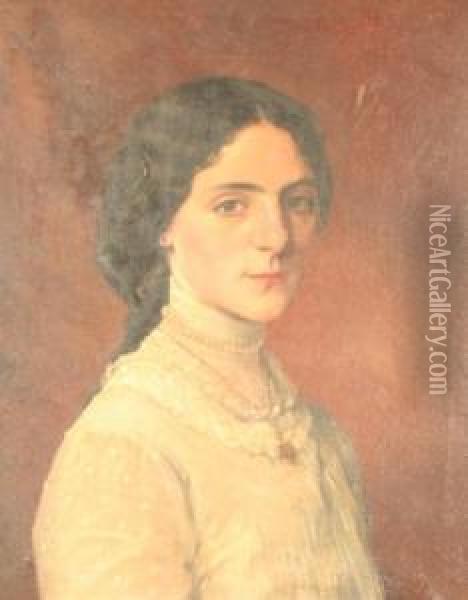 Damenportrait Oil Painting - Charles Joseph Van Landuyt