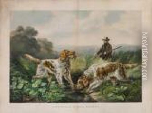 American Field Sports: Retrieving Oil Painting - Currier & Ives Publishers