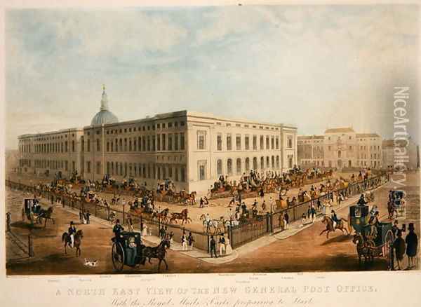 North East view of the New General Post Office Oil Painting - James Pollard