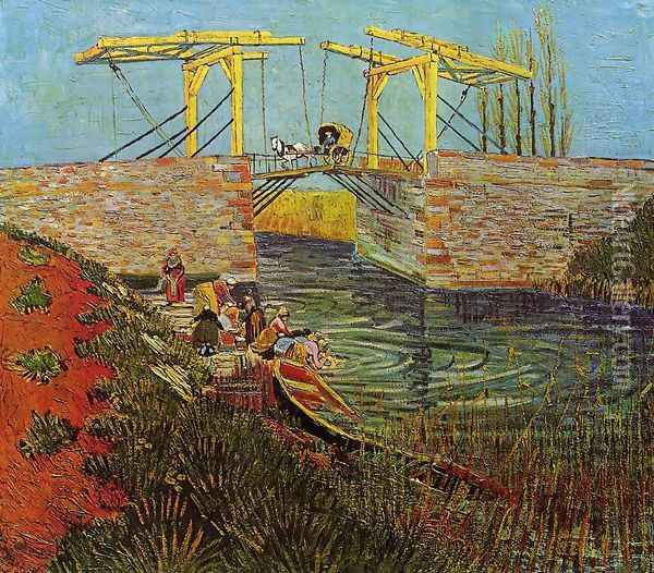 The Langlois Bridge at Arles I Oil Painting - Vincent Van Gogh