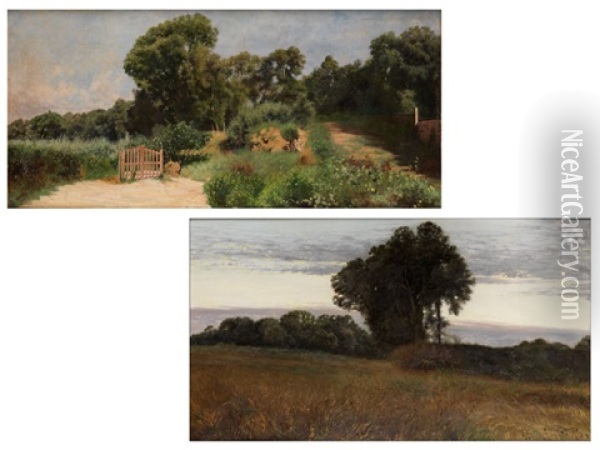Sommerliche Landschaft Mit Gartentor Sowie Oil Painting - Giovanni Battista Filosa