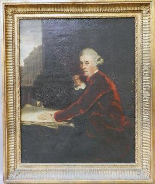 Portrait Of Sir William Chambers Ra Oil Painting - Sir Joshua Reynolds