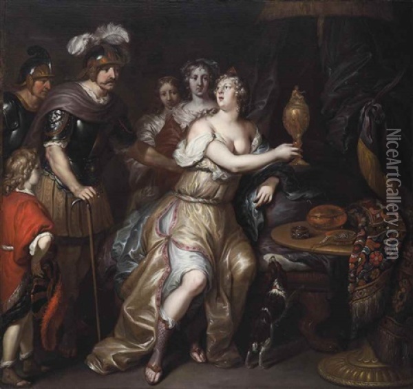 Sophonisba Receiving The Poisoned Cup Oil Painting - Gerard Hoet the Elder