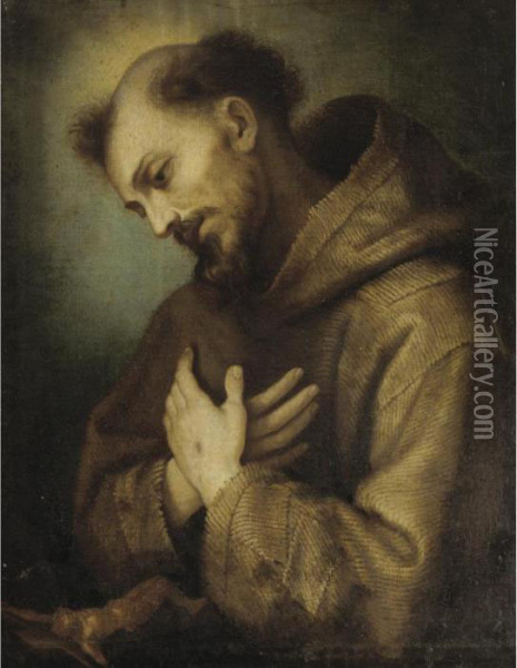 Saint Francis In Meditation Oil Painting - Lodovico Cardi Cigoli