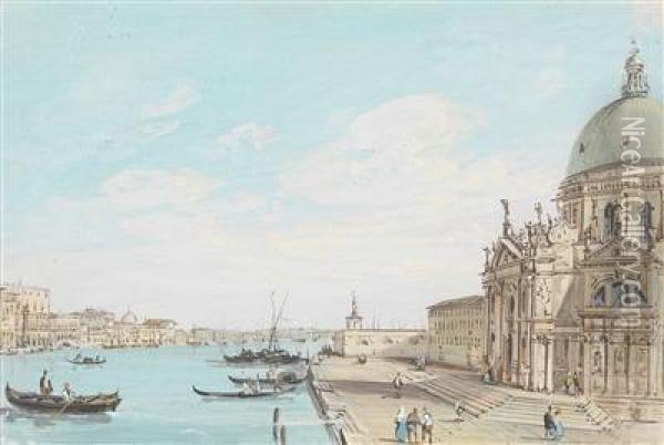 Venedig, S. Mariadella Salute Oil Painting - Carlo Grubacs
